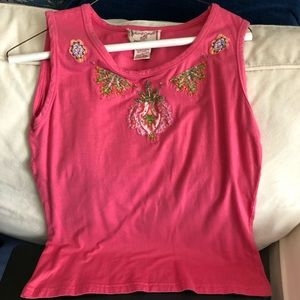 Vintage April Cornell, w/ appliqués and seed beads